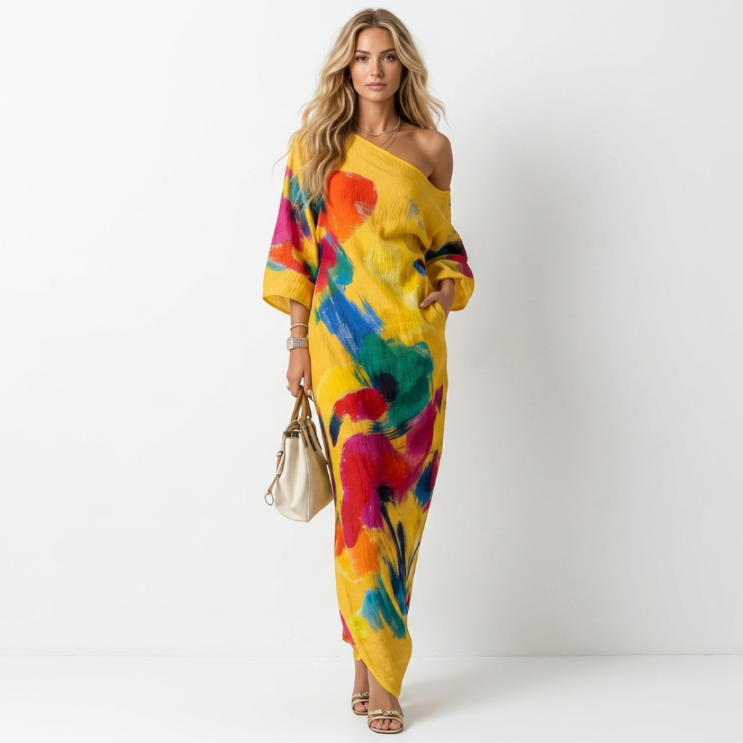 Andreza - Artistic Dress with One Shoulder