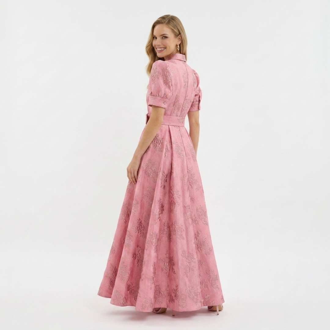Eliza - Fuchsia dress with short sleeves