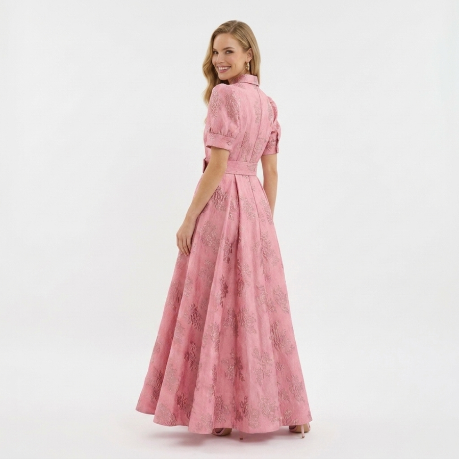 Eliza - Fuchsia dress with short sleeves