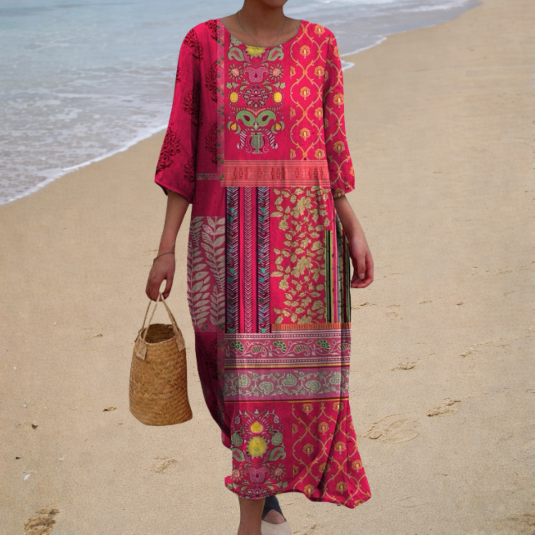 Long flowing dress, chic and comfortable