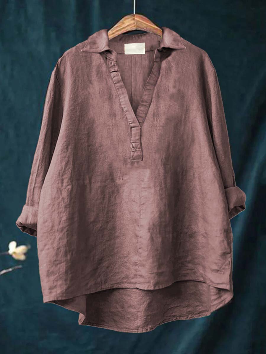 Andrea | Elegant Linen Summer Blouse
