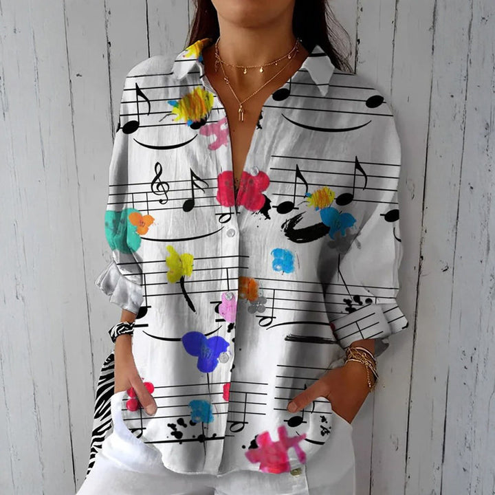 Eveline | Music Note Pattern Blouse