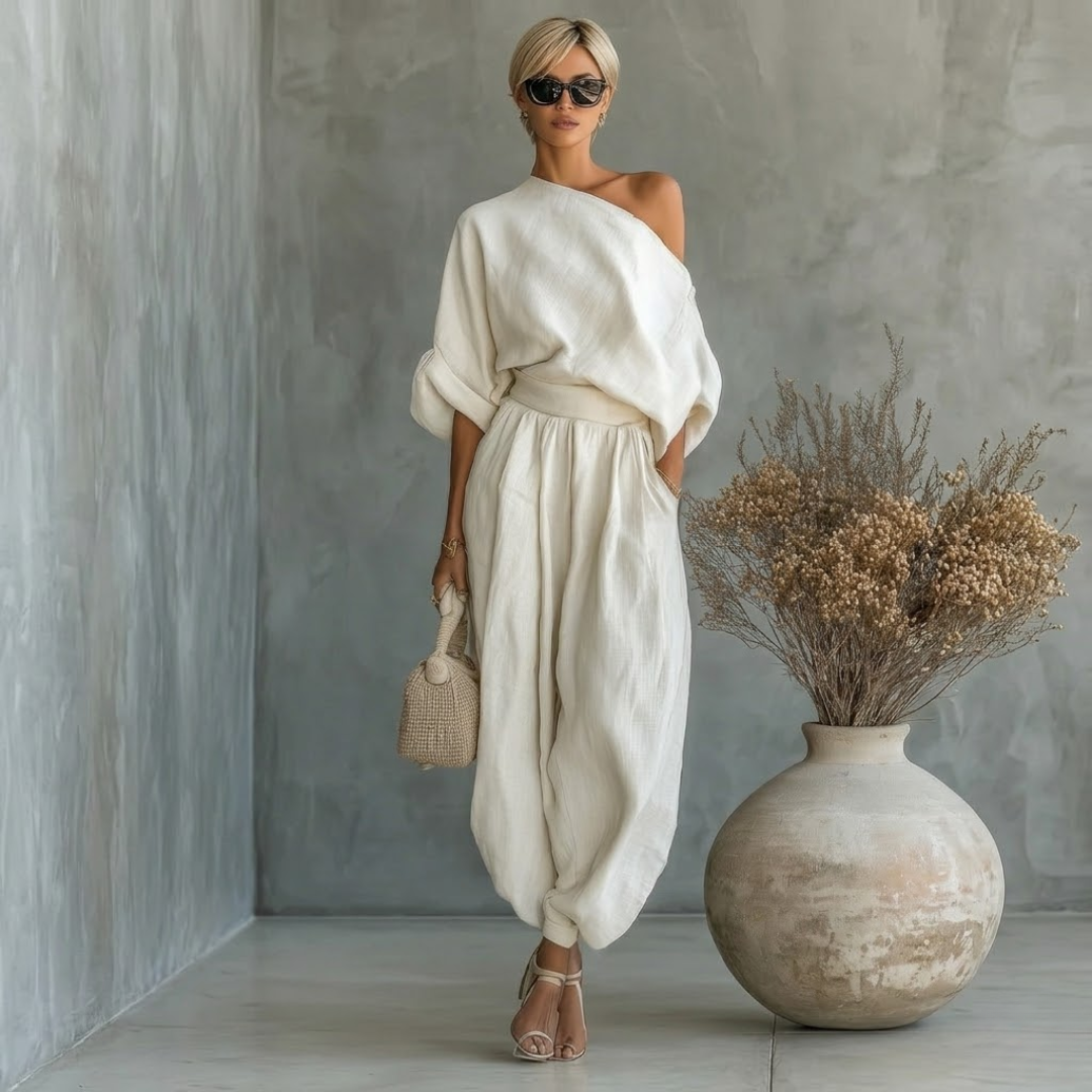 Cassidy | Elegant One-Shoulder Two-Piece Set