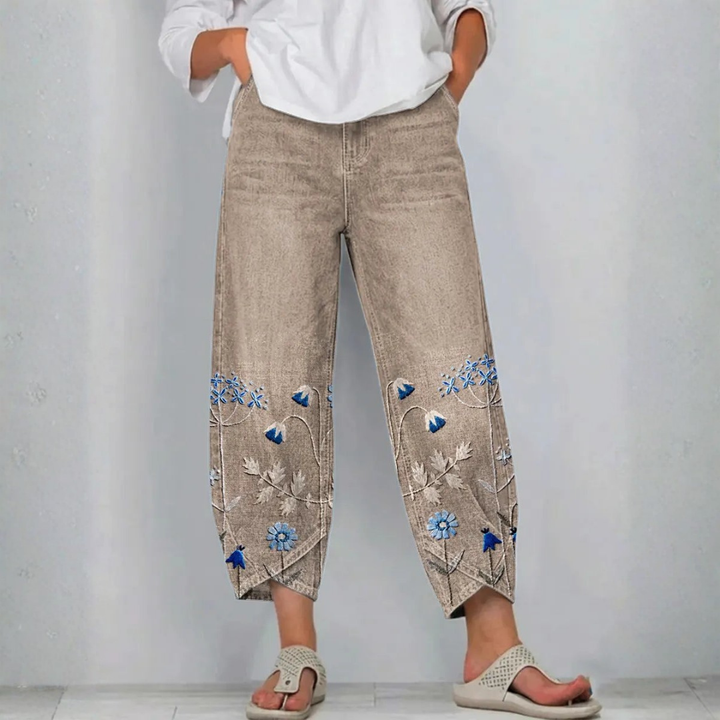 Kayla | Casual Embroidered Pants