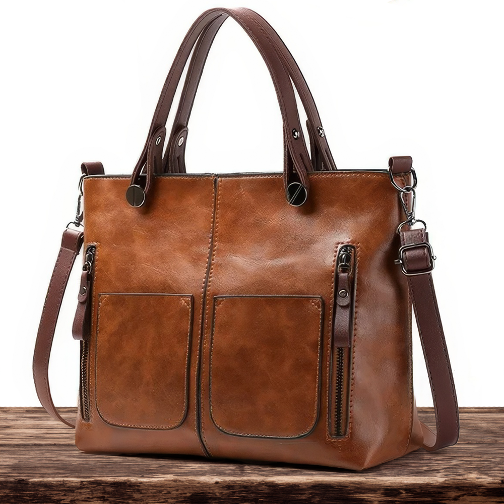 Leticia | Vintage Tote with Side Pockets