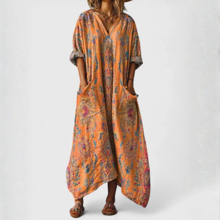 Alicia | | Boho Printed Maxi Dress