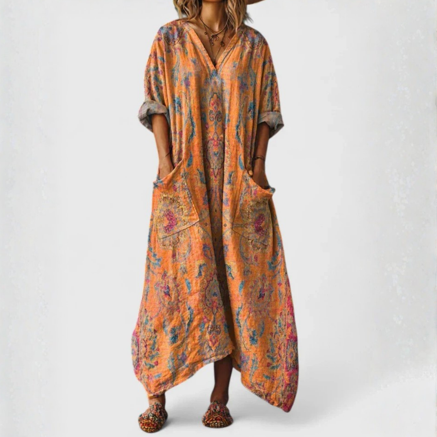 Alicia | | Boho Printed Maxi Dress