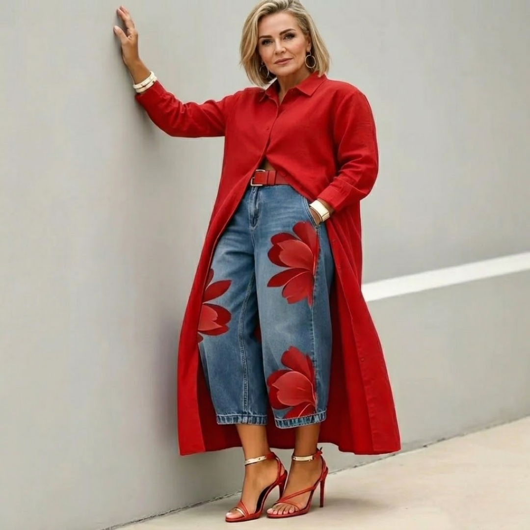 Tanya | Wide Jeans + FREE Shirt-Dress
