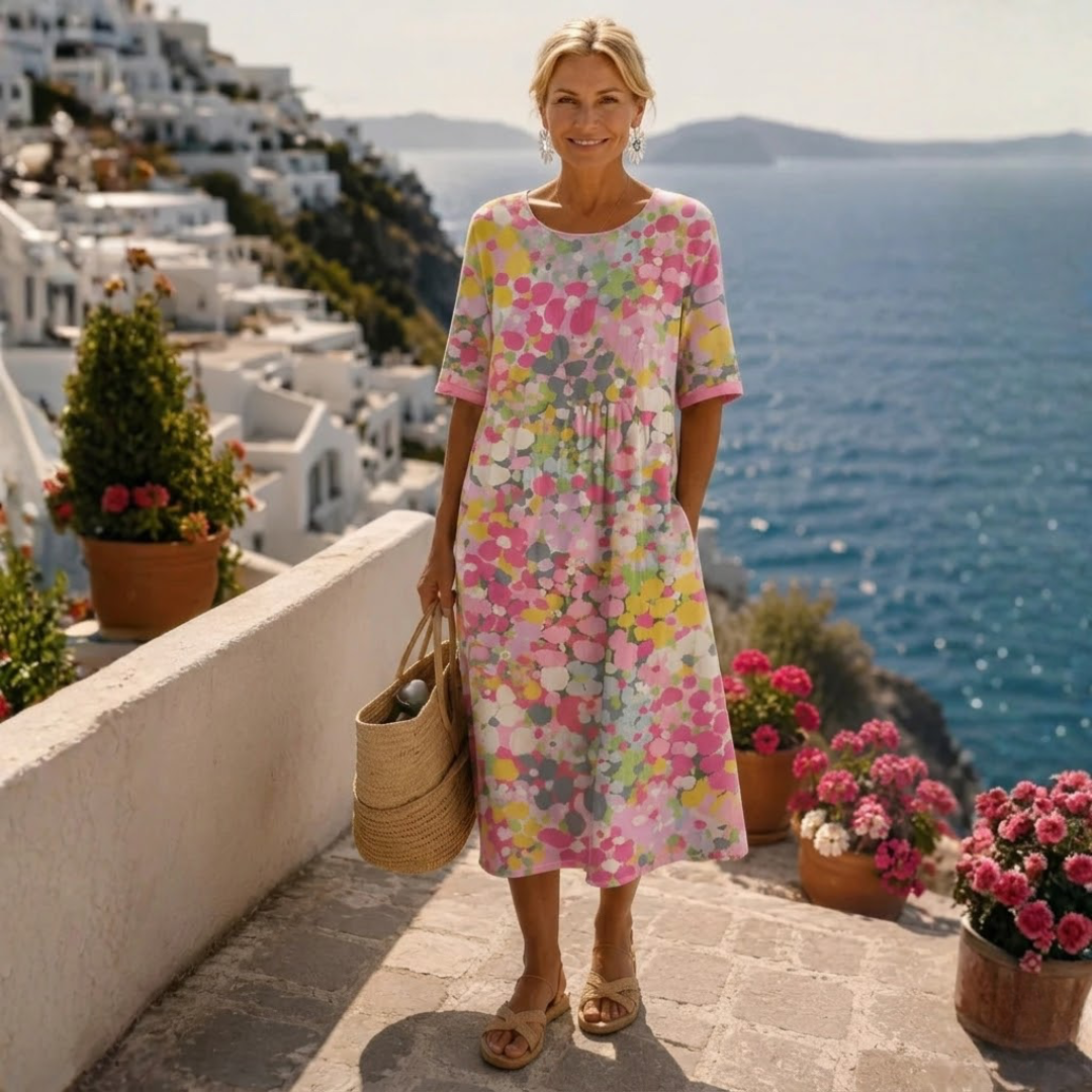 Betty | Lightweight and Flowing Floral Midi Dress