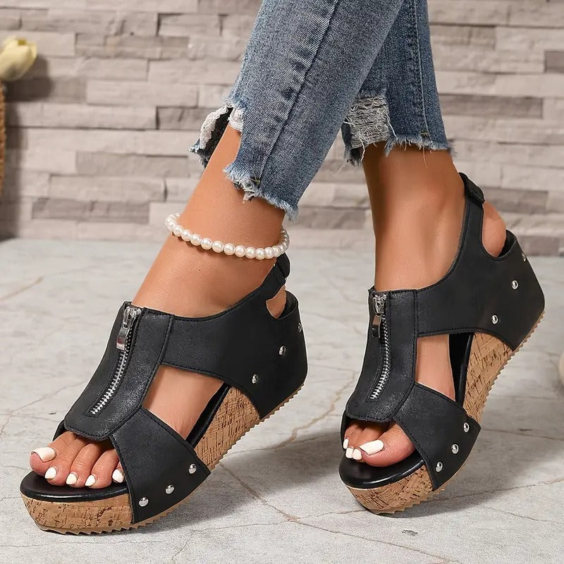 Harper | Retro Wedge Sandals