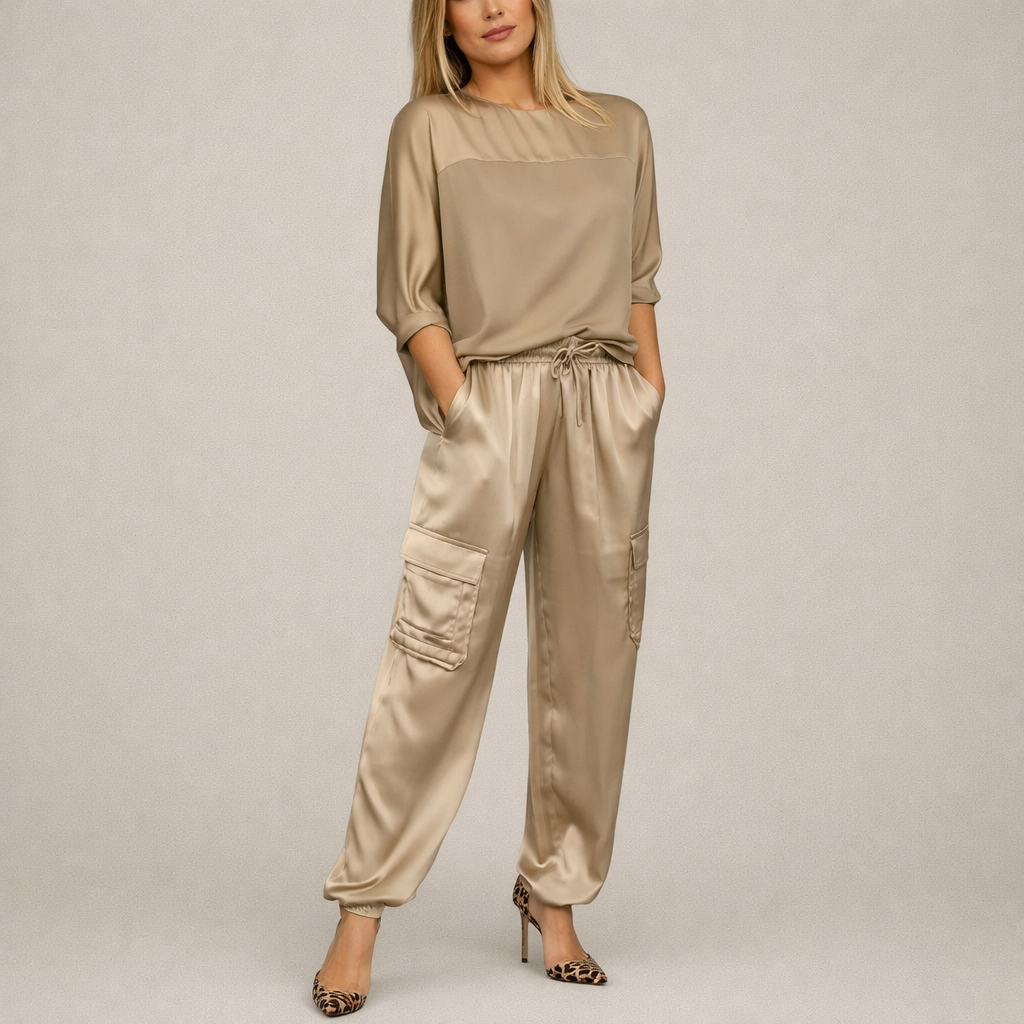 Clara | Satin Cargo Outfit