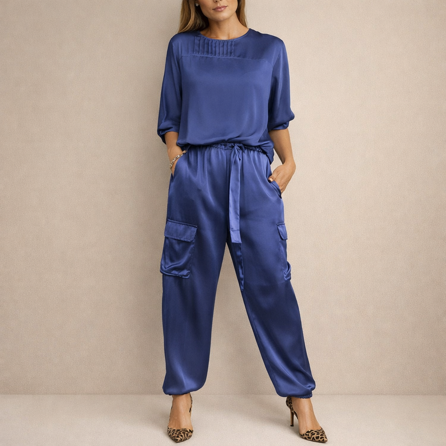 Clara | Satin Cargo Outfit