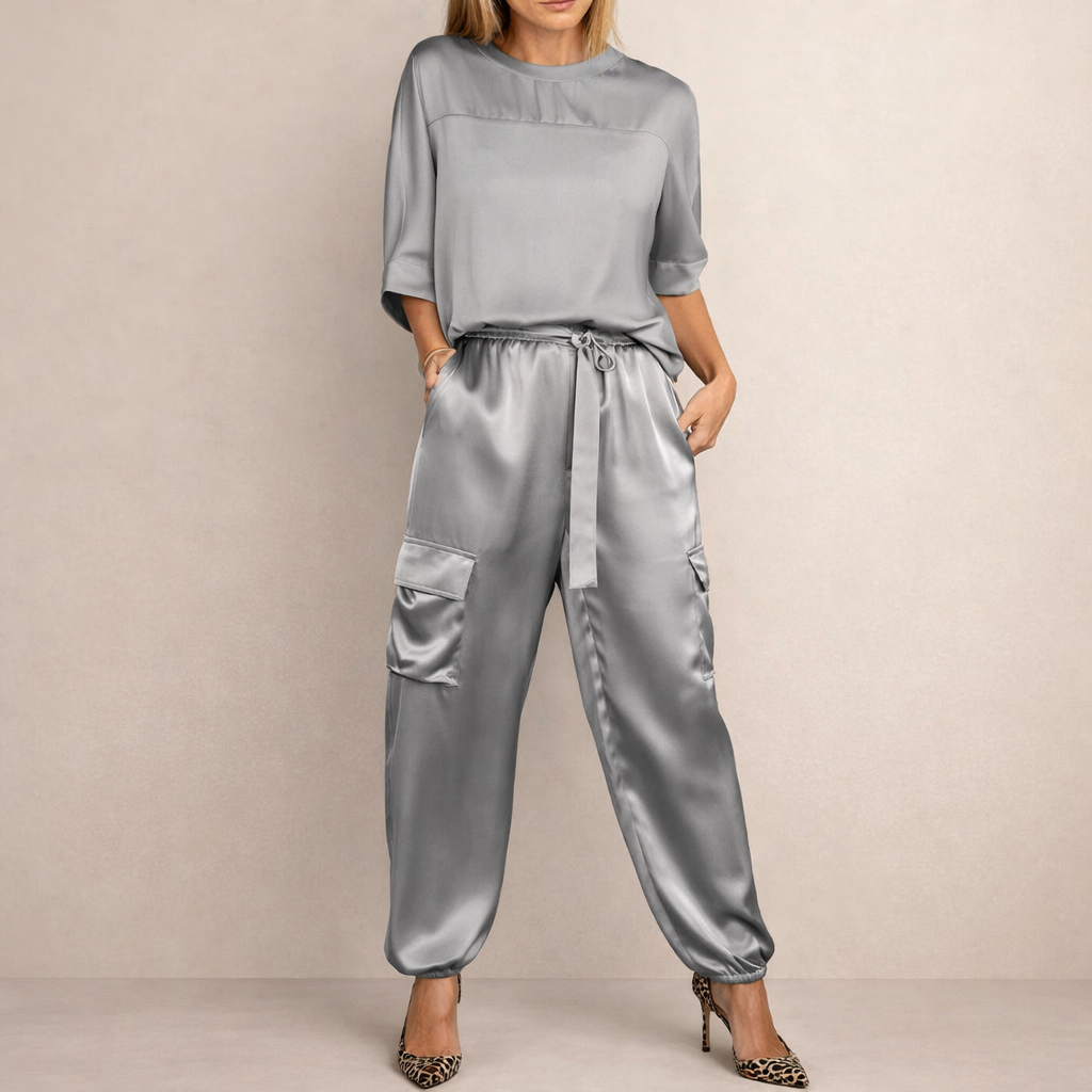 Clara | Satin Cargo Outfit