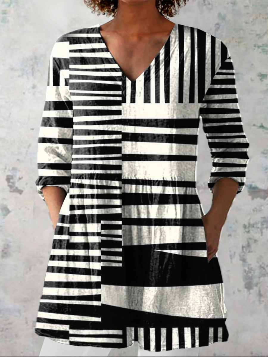 Sophie | Elegant Long V-Neck Blouse