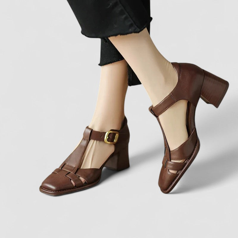 Scarlett – Orthopedic T-Strap Block Heels
