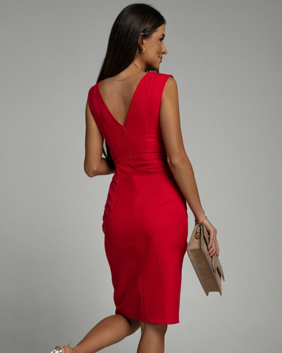 Maud™ | Elegant Dress with V-Neck and Slit