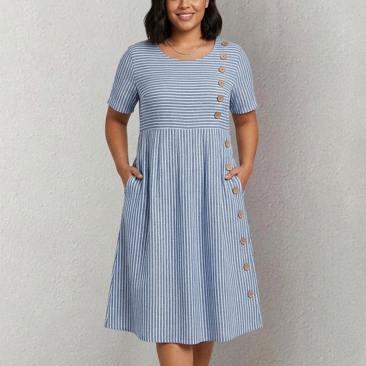 Pia - Striped Button Dress