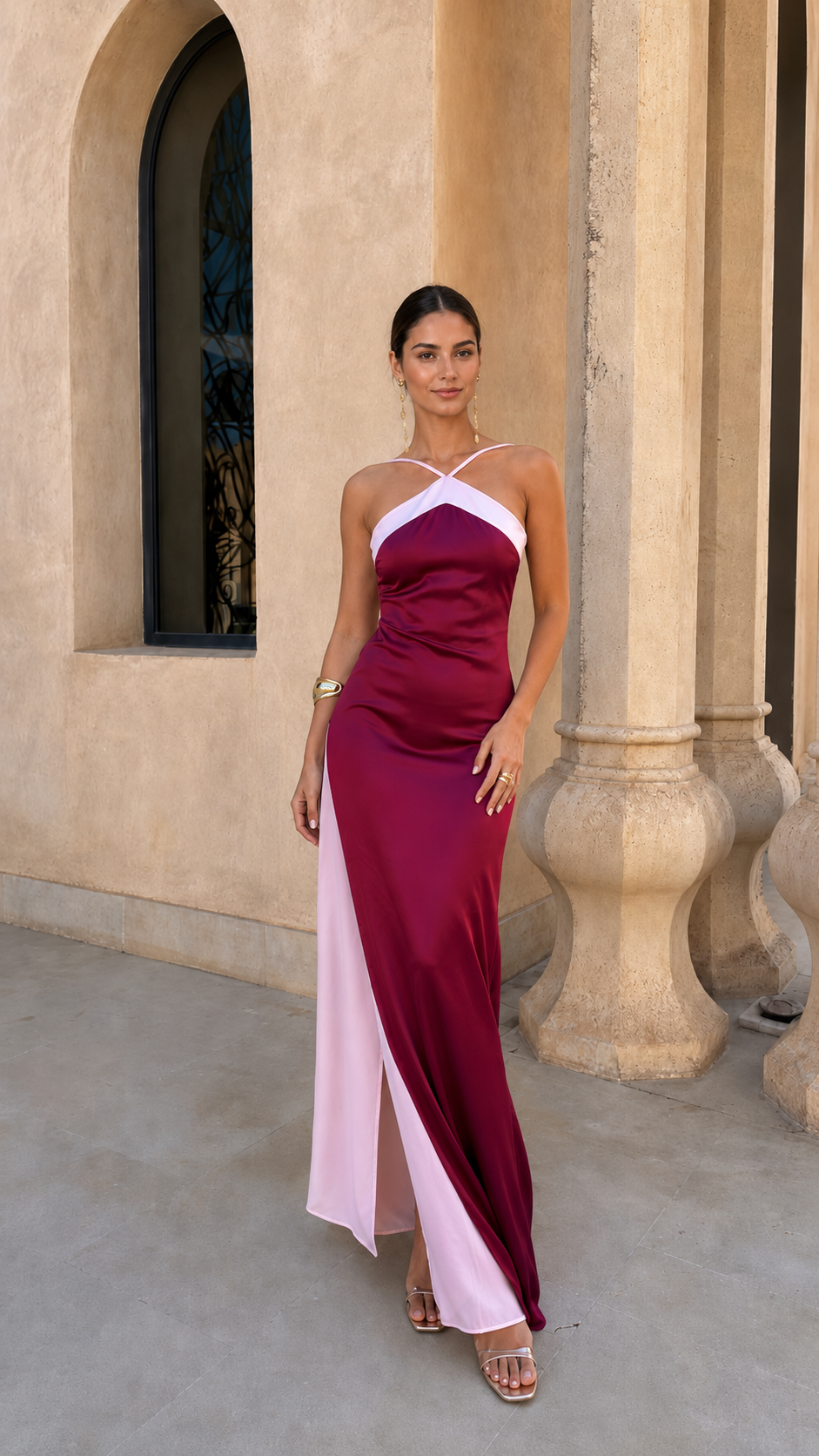 Oasis Dress in Burgundy