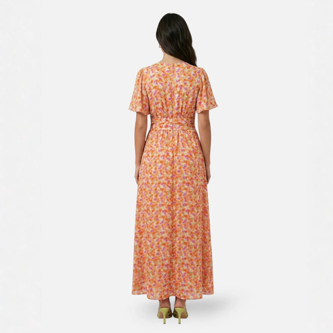 Carly | Long Printed V-Neck Dress for Women