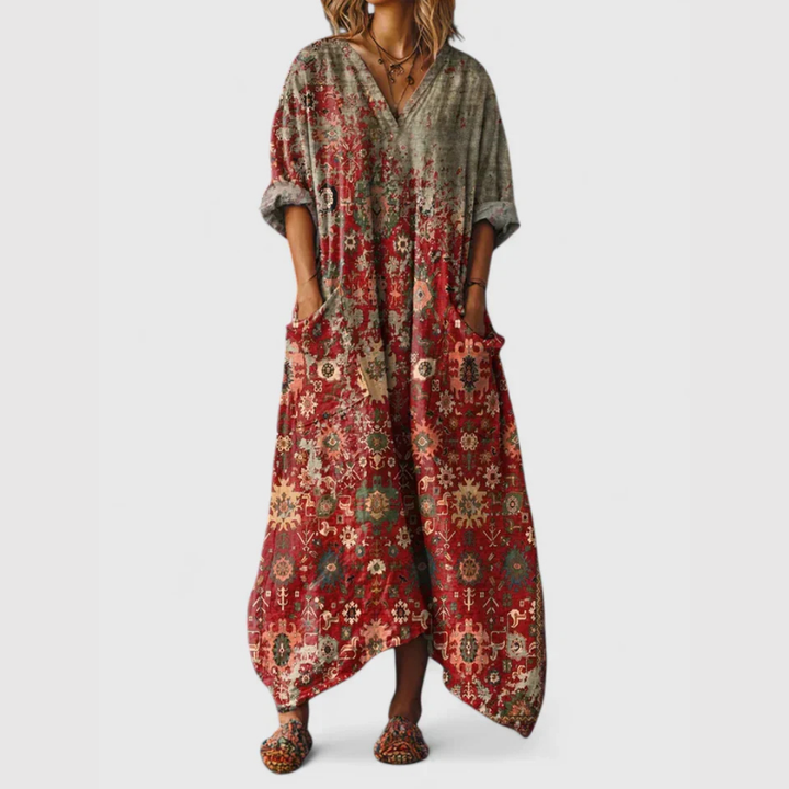 Alicia | | Boho Printed Maxi Dress
