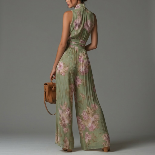 Abby | Pleated Floral Jumpsuit