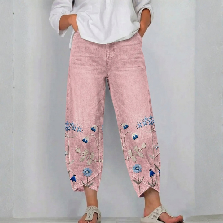 Kayla | Casual Embroidered Pants