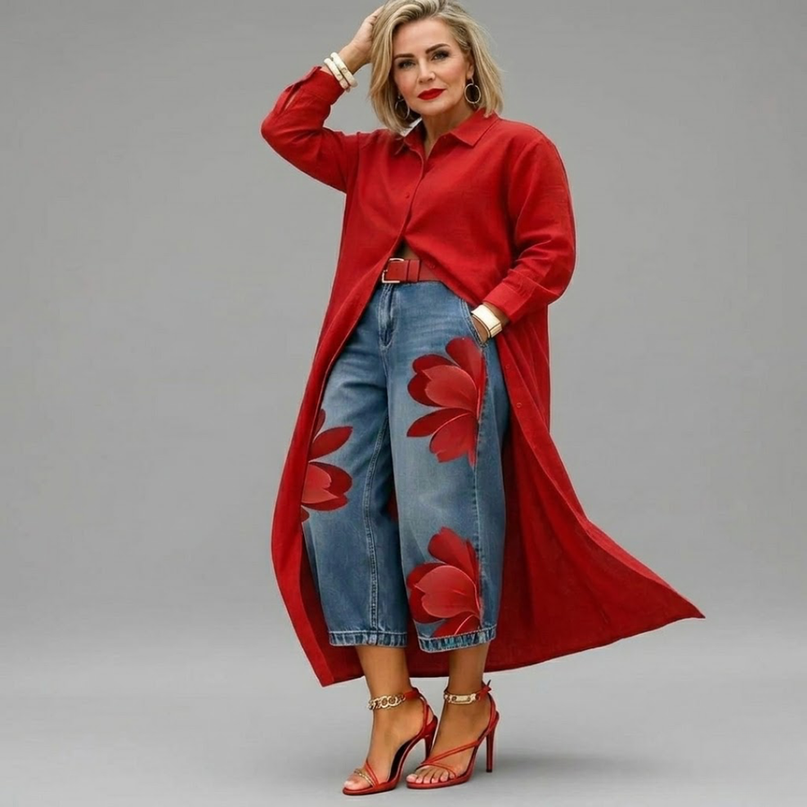 Tanya | Wide Jeans + FREE Shirt-Dress