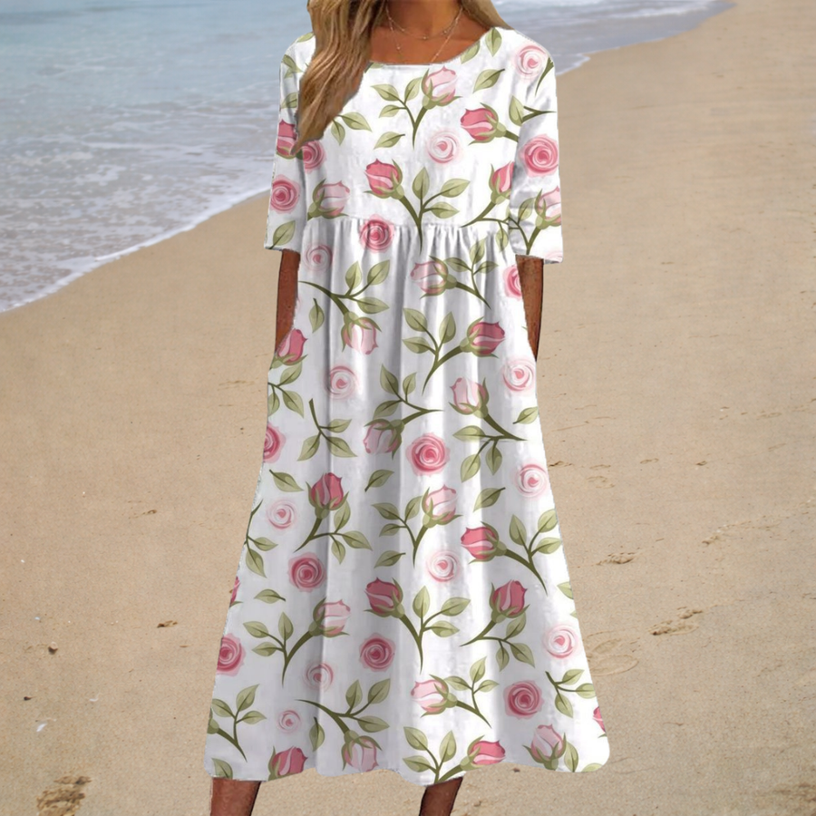 Long flowing dress, chic and comfortable
