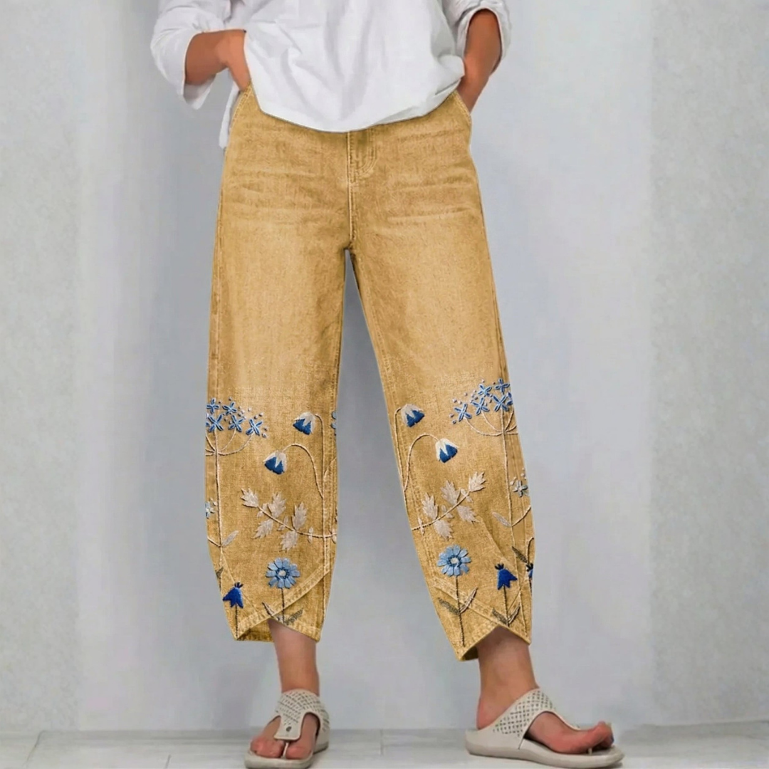 Kayla | Casual Embroidered Pants