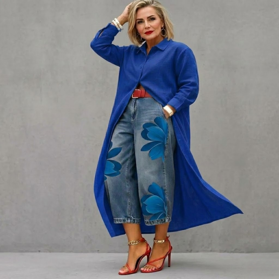 Tanya | Wide Jeans + FREE Shirt-Dress
