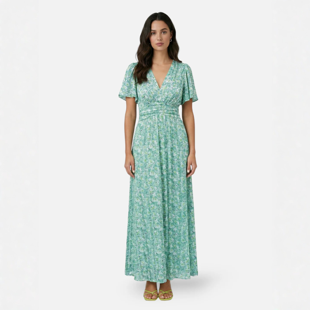 Carly | Long Printed V-Neck Dress for Women