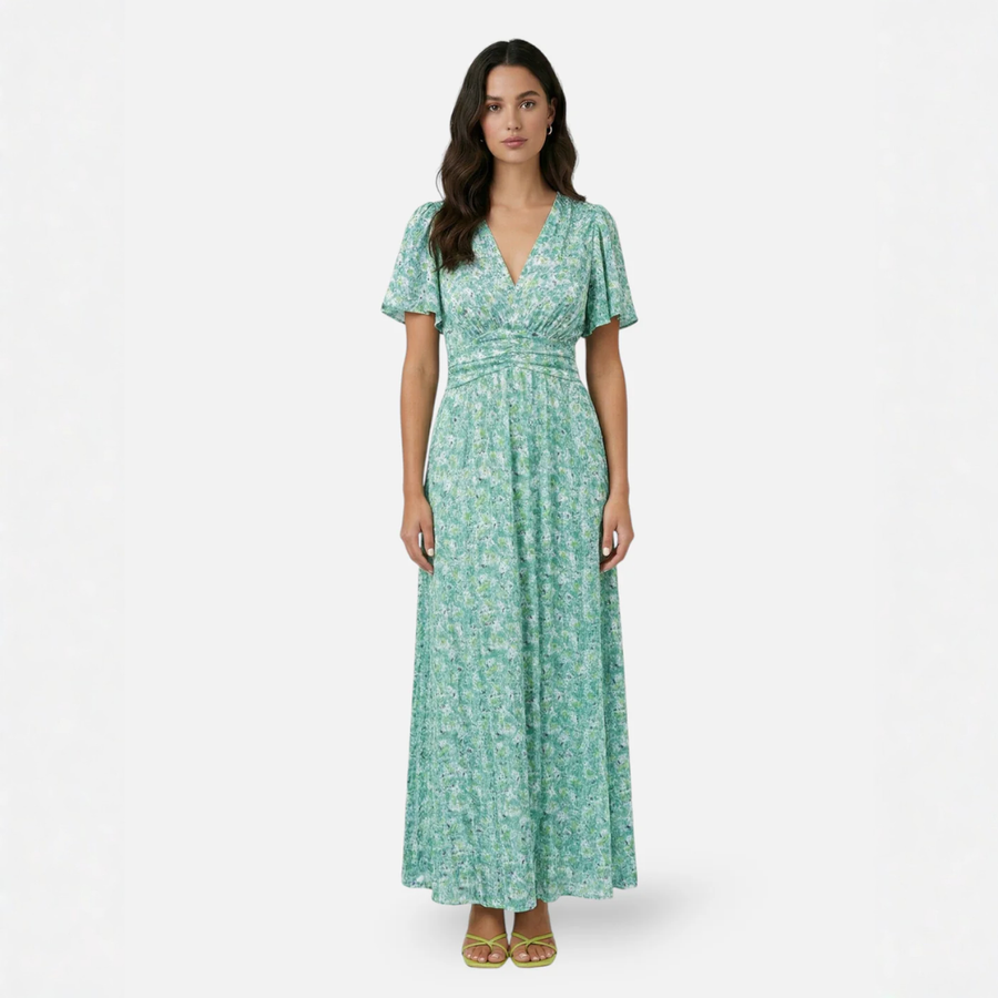 Carly | Long Printed V-Neck Dress for Women