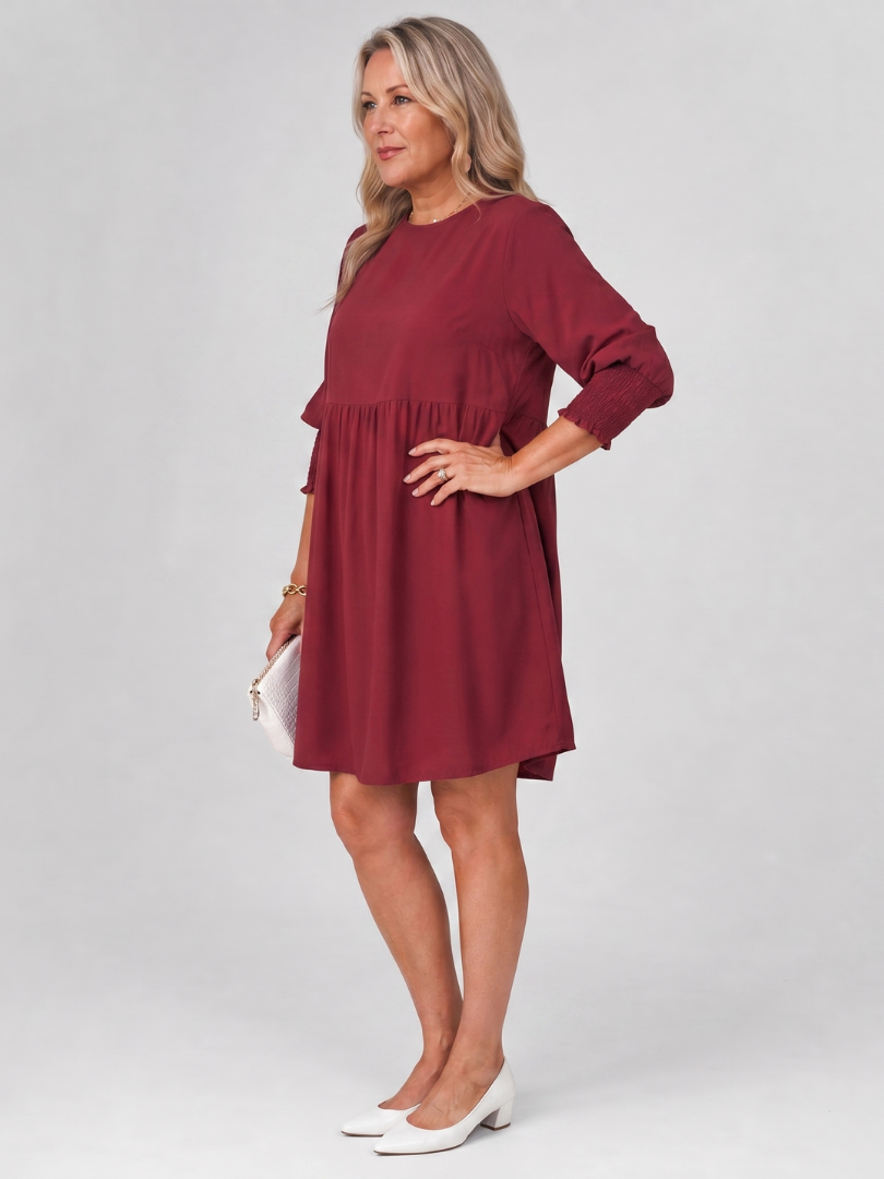 Corinne | Long Sleeve Smocked Cuffs Mini Dress
