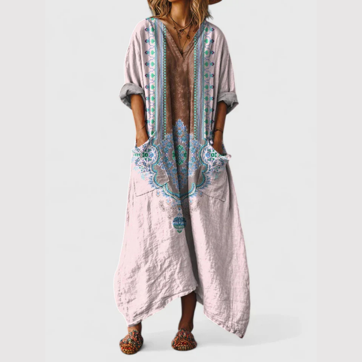 Alicia | | Boho Printed Maxi Dress