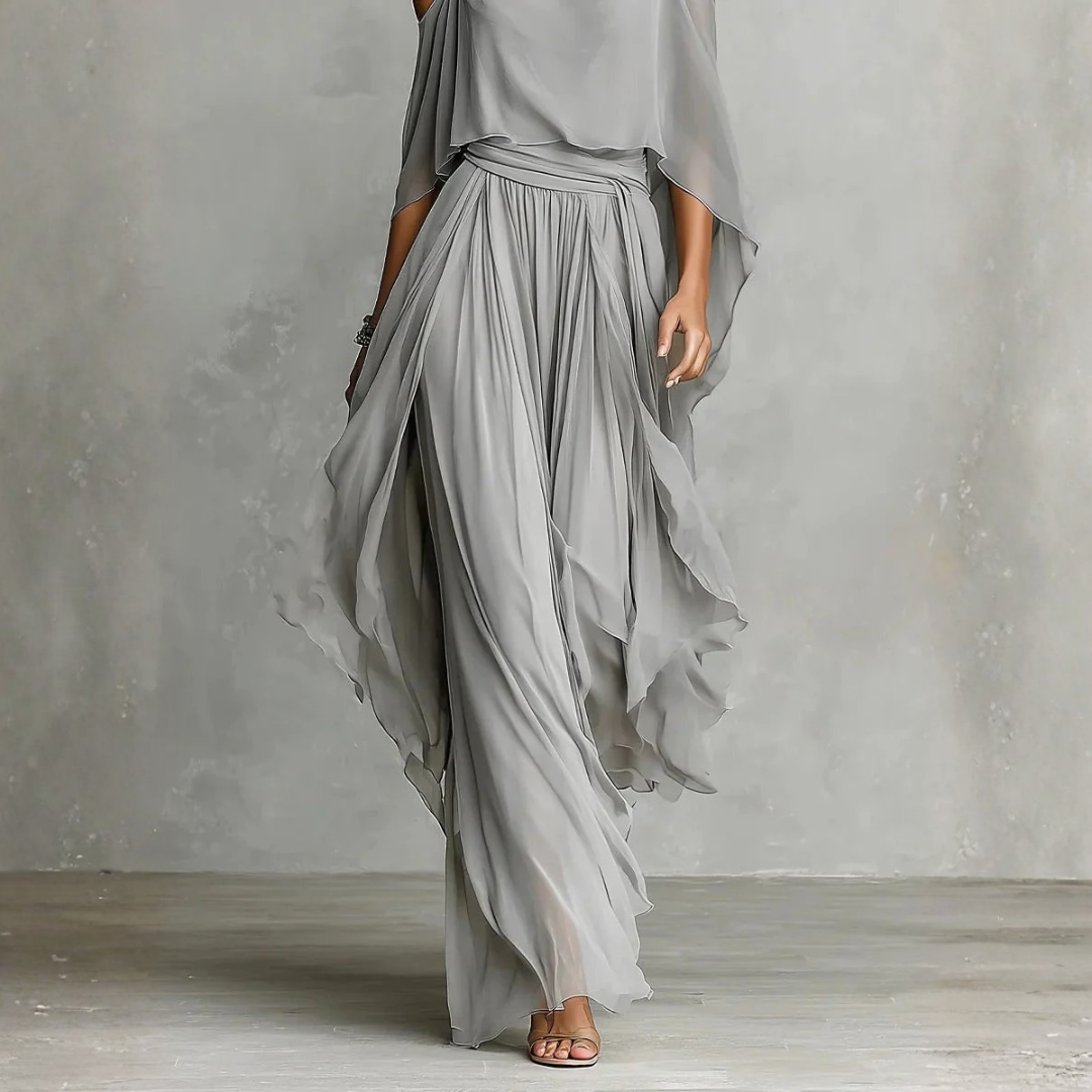 Tamara | Off-Shoulder Chiffon Two-Piece Set
