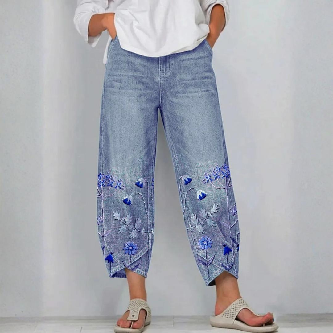 Kayla | Casual Embroidered Pants
