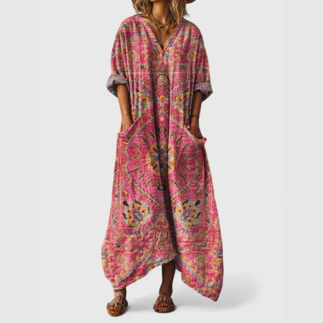 Alicia | | Boho Printed Maxi Dress