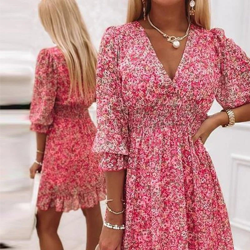 Nissia™ | Floral Stripe Mini Dress