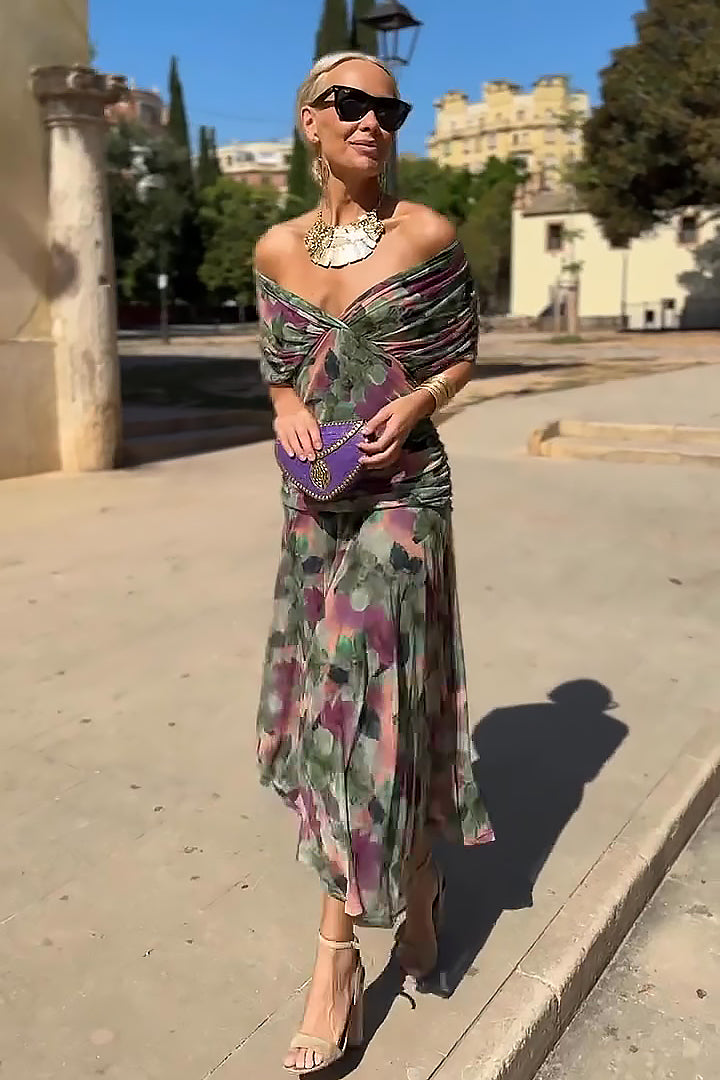 Luisa | Elegant Long Party Dress with V-Neck