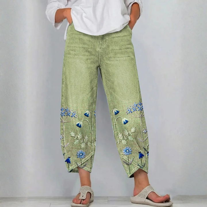 Kayla | Casual Embroidered Pants