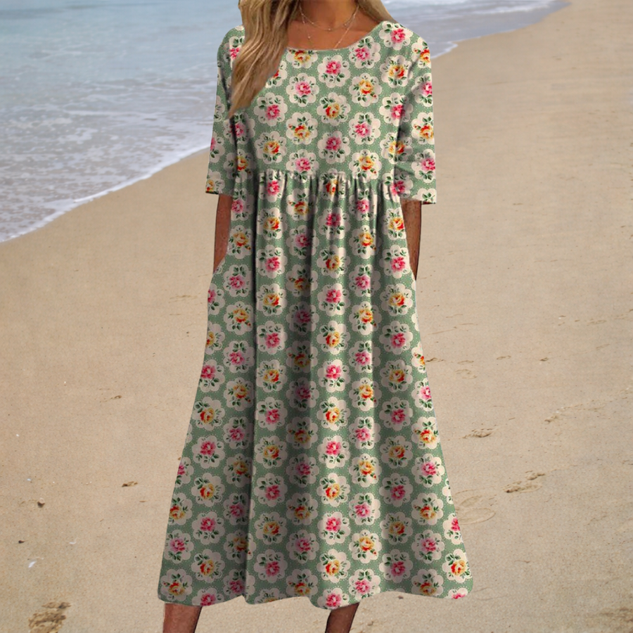 Long flowing dress, chic and comfortable