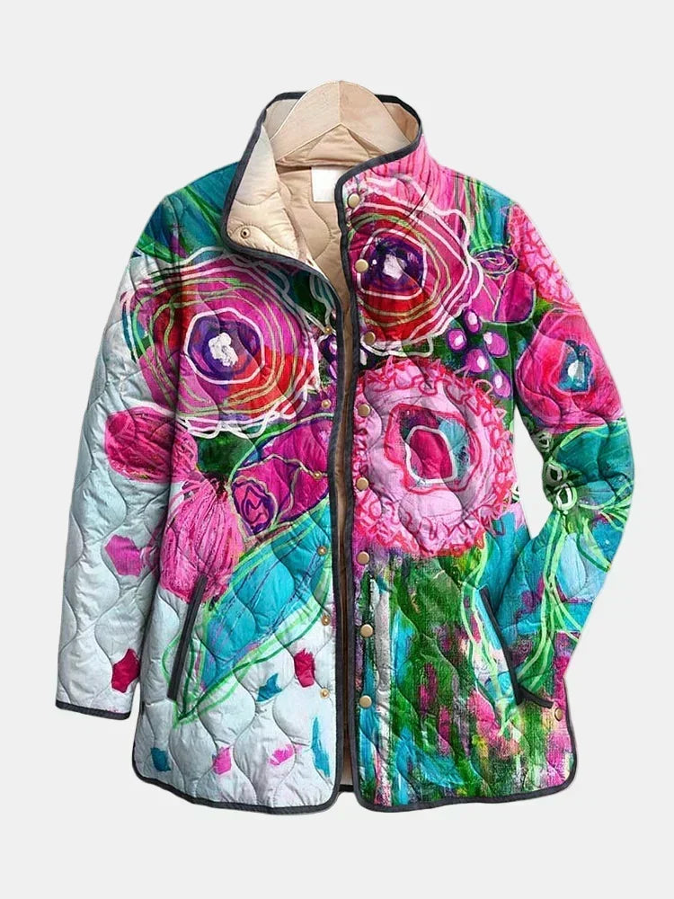Ivelda™ | Floral Patterned Quilted Jacket