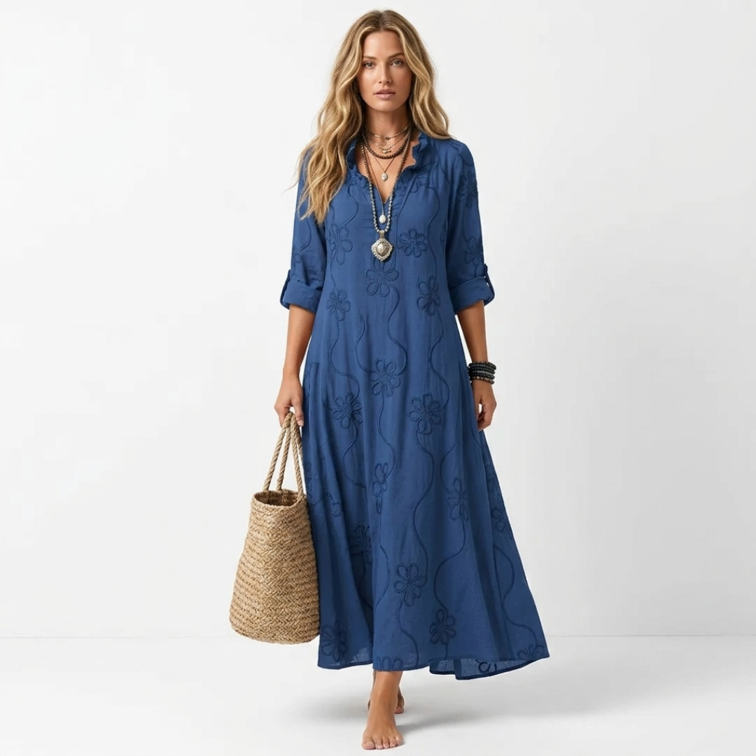 Clio - Long Summer Dress with Flowers