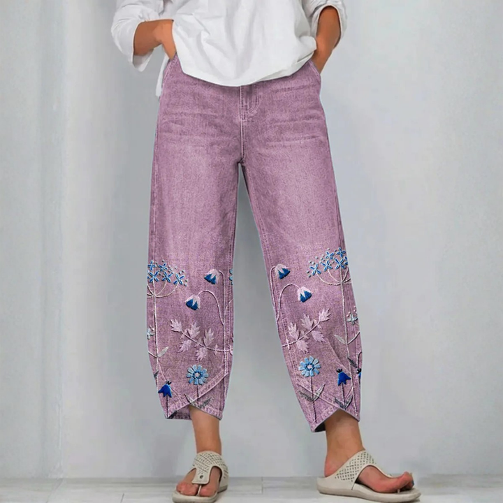 Kayla | Casual Embroidered Pants
