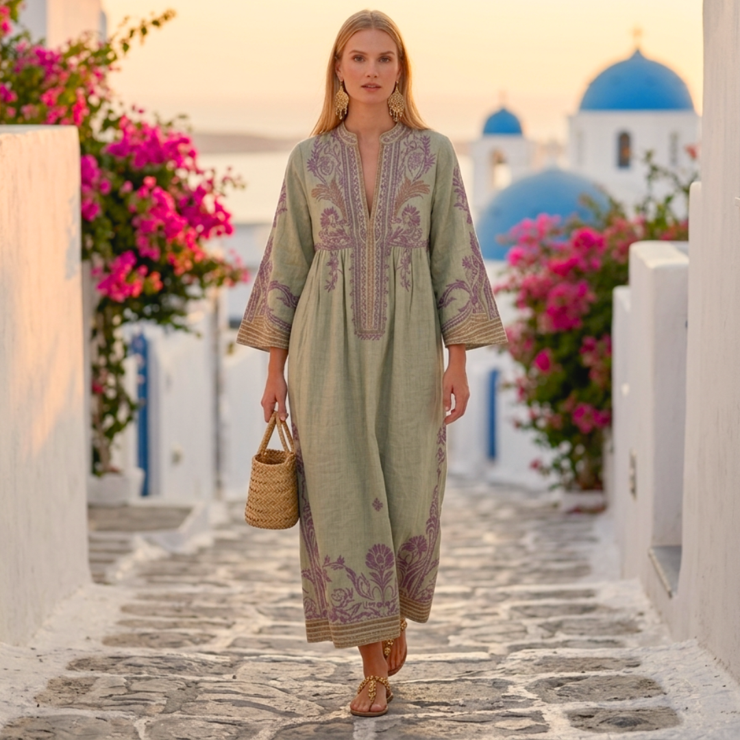 Ariadne - Boho dress with embroidery