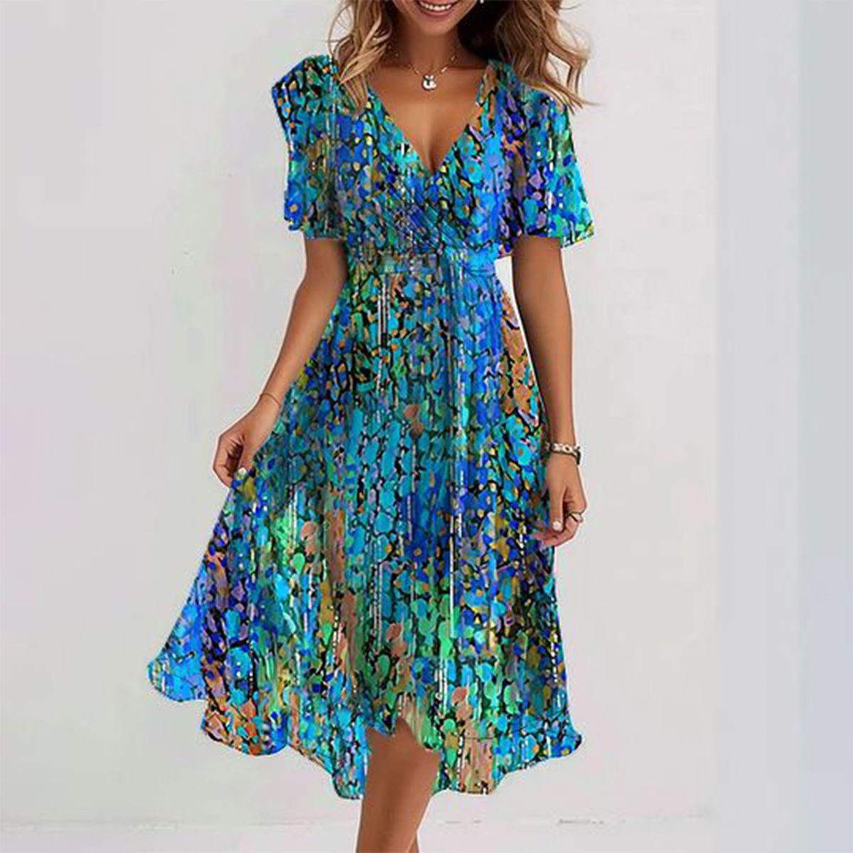 Marcella | Breezy Blue Midi Dress