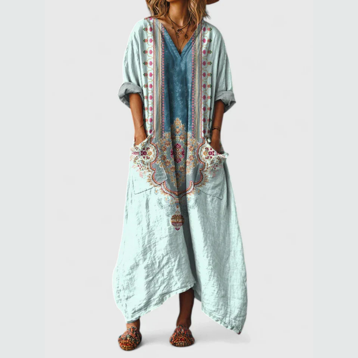 Alicia | | Boho Printed Maxi Dress