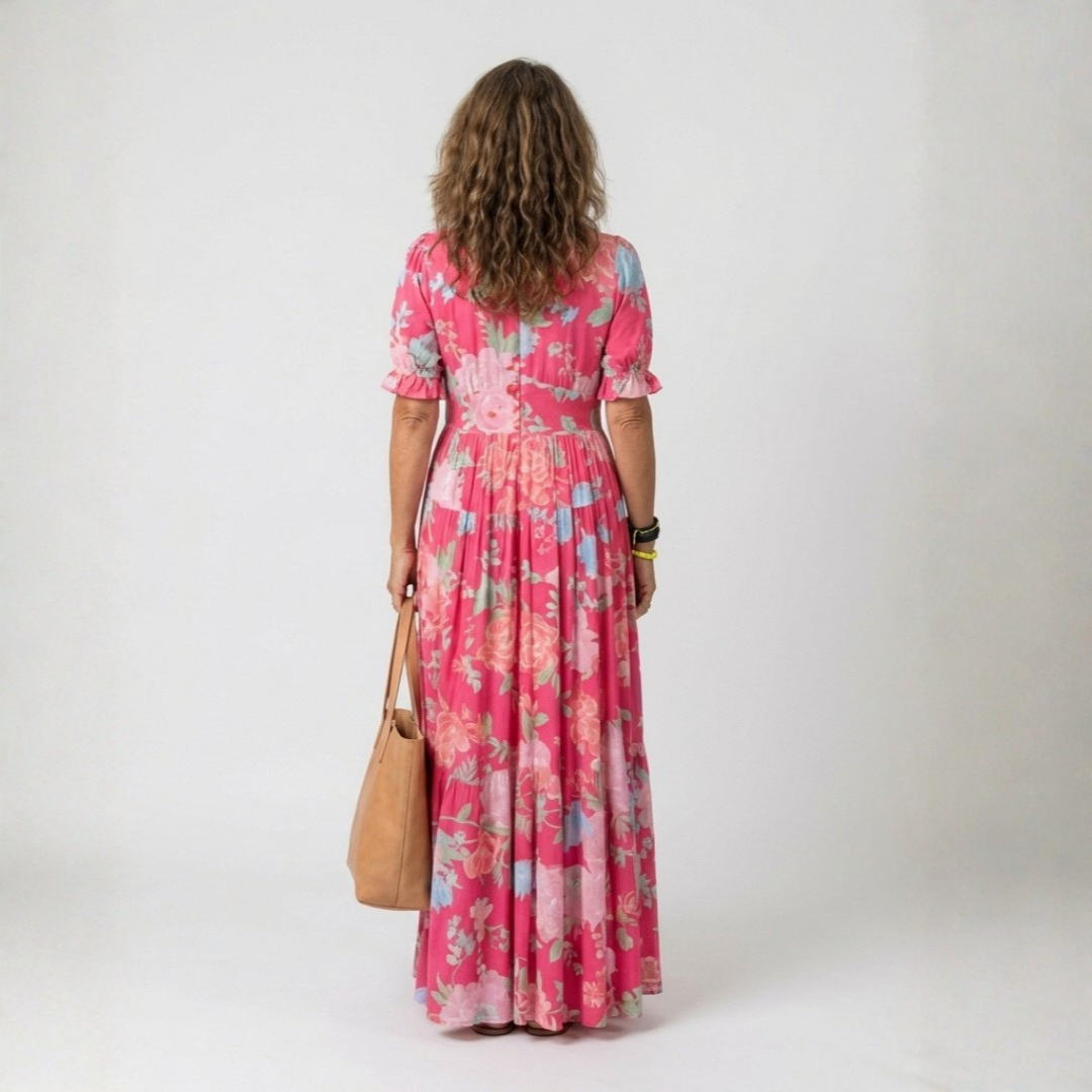Ruby | Floral V-Neck Midi Dress