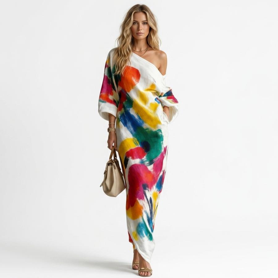 Andreza - Artistic Dress with One Shoulder