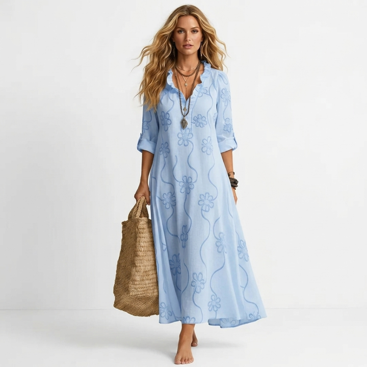 Clio - Long Summer Dress with Flowers